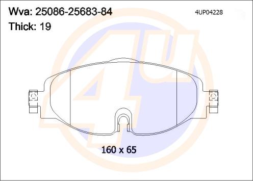 4U 4UP04228 - Kit de plaquettes de frein, frein à disque cwaw.fr