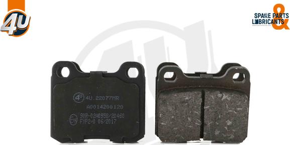 4U Autoparts 22077MR - Kit de plaquettes de frein, frein à disque cwaw.fr