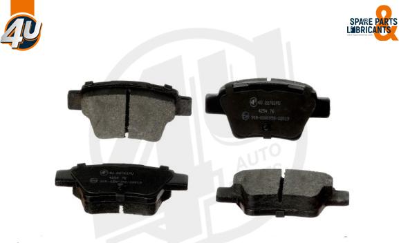 4U Autoparts 22761PU - Kit de plaquettes de frein, frein à disque cwaw.fr