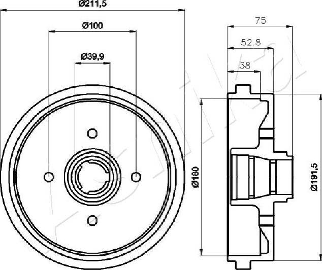 4X4 ESTANFI EST-56-00-0901 - Tambour de frein cwaw.fr