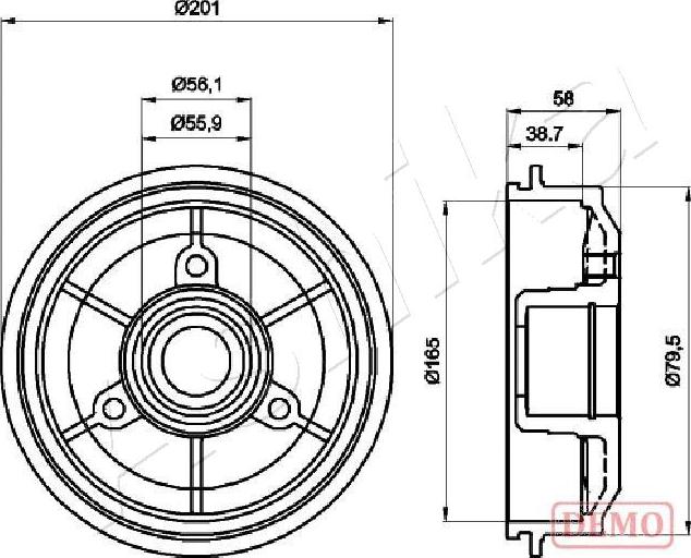 4X4 ESTANFI EST-56-00-0607C - Tambour de frein cwaw.fr