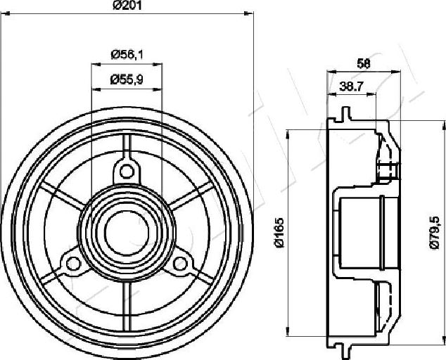 4X4 ESTANFI EST-56-00-0607 - Tambour de frein cwaw.fr