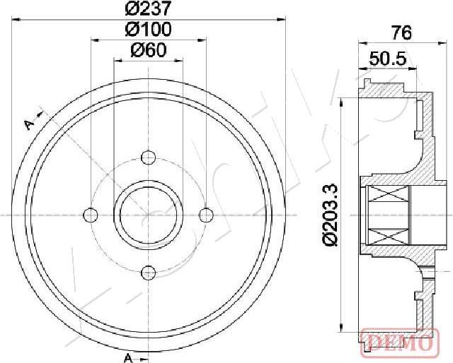 4X4 ESTANFI EST-56-00-0700C - Tambour de frein cwaw.fr