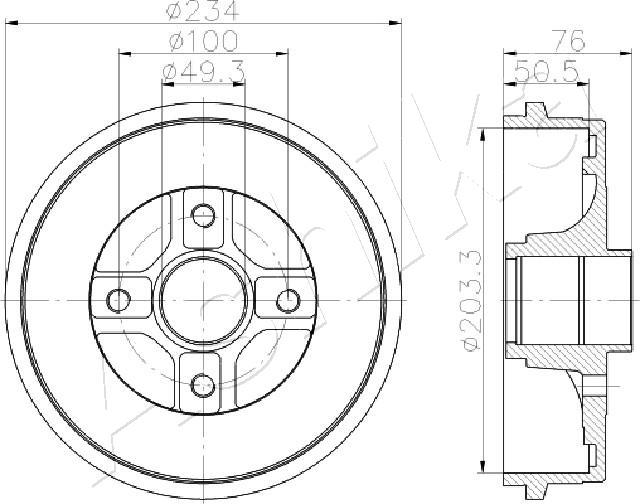 4X4 ESTANFI EST-56-00-0710 - Tambour de frein cwaw.fr