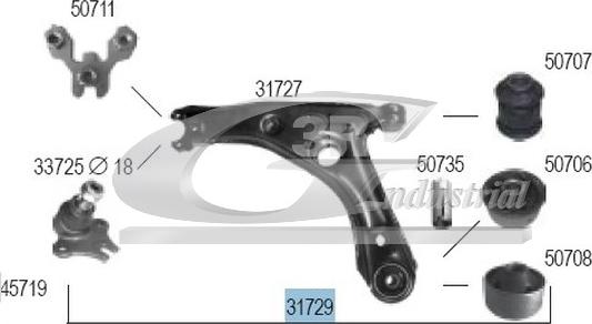 3RG 31729 - Bras de liaison, suspension de roue cwaw.fr