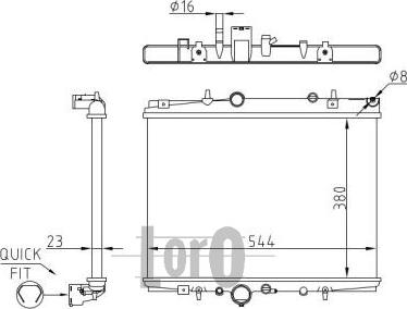 ABAKUS 009-017-0055 - Radiateur, refroidissement du moteur cwaw.fr