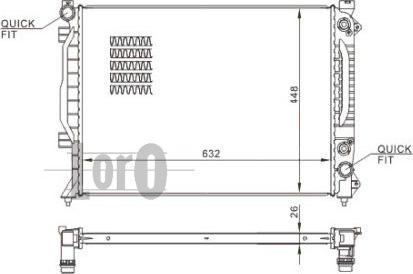 ABAKUS 003-017-0009-B - Radiateur, refroidissement du moteur cwaw.fr