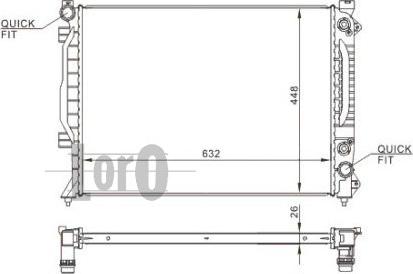 ABAKUS 003-017-0009 - Radiateur, refroidissement du moteur cwaw.fr