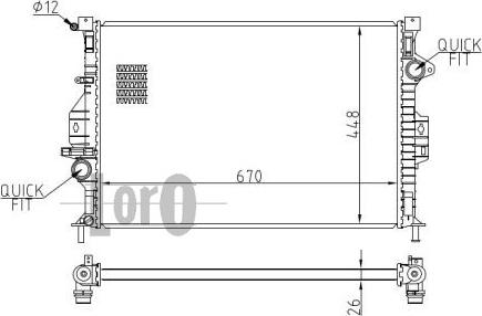 ABAKUS 017-017-0050-B - Radiateur, refroidissement du moteur cwaw.fr