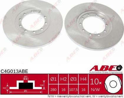 ABE C4G013ABE - Disque de frein cwaw.fr