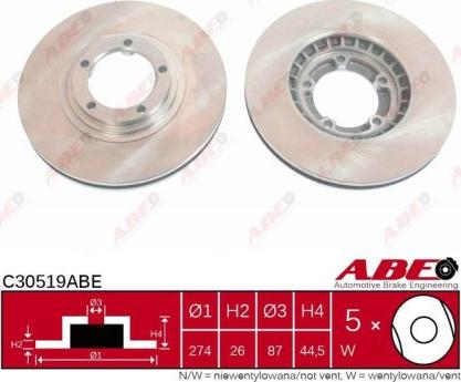 ABE C30519ABE - Disque de frein cwaw.fr