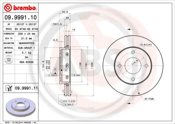 A.B.S. 09.9991.11 - Disque de frein cwaw.fr