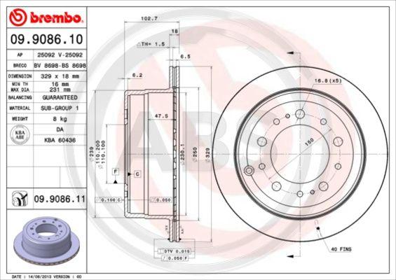 A.B.S. 09.9086.10 - Disque de frein cwaw.fr