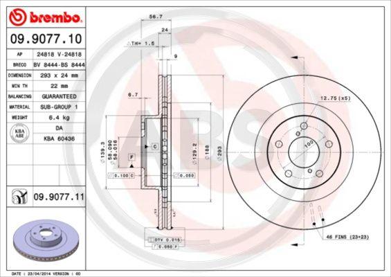 A.B.S. 09.9077.11 - Disque de frein cwaw.fr