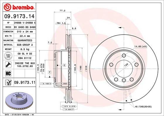 A.B.S. 09.9173.11 - Disque de frein cwaw.fr