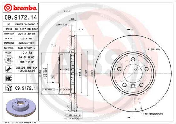 A.B.S. 09.9172.11 - Disque de frein cwaw.fr