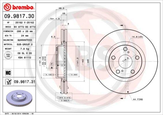 A.B.S. 09.9817.31 - Disque de frein cwaw.fr