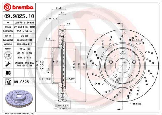 A.B.S. 09.9825.11 - Disque de frein cwaw.fr