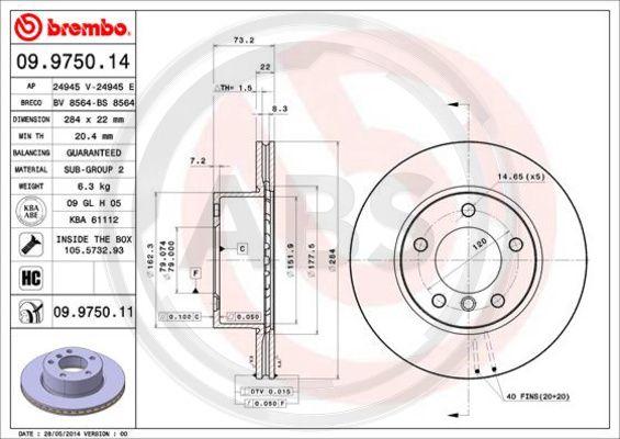 A.B.S. 09.9750.11 - Disque de frein cwaw.fr