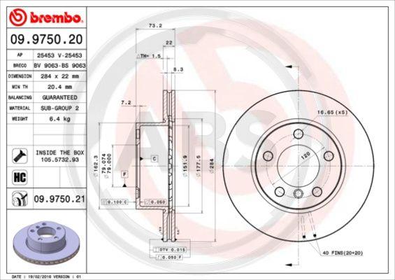 A.B.S. 09.9750.21 - Disque de frein cwaw.fr