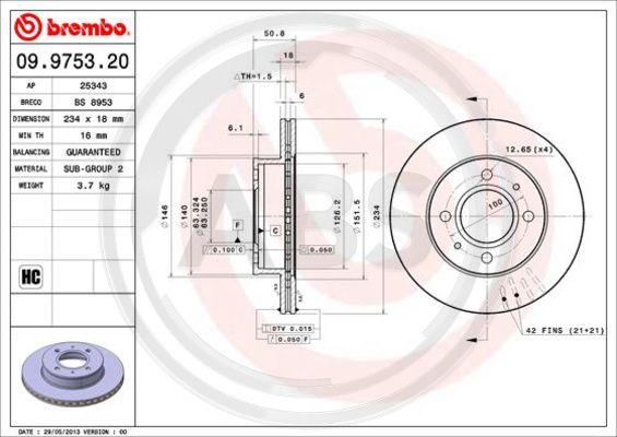 A.B.S. 09.9753.21 - Disque de frein cwaw.fr