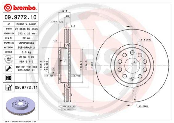 A.B.S. 09.9772.11 - Disque de frein cwaw.fr