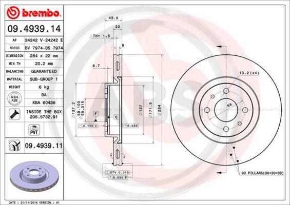 A.B.S. 09.4939.11 - Disque de frein cwaw.fr