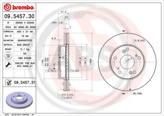 A.B.S. 09.5457.31 - Disque de frein cwaw.fr