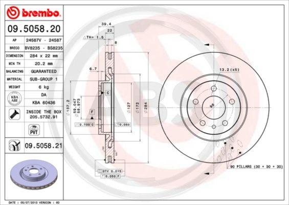 A.B.S. 09.5058.21 - Disque de frein cwaw.fr