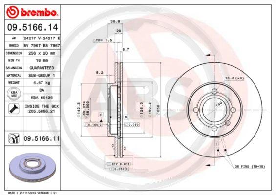 A.B.S. 09.5166.11 - Disque de frein cwaw.fr