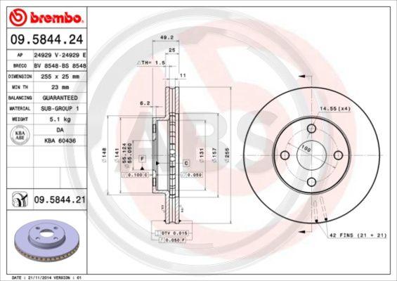 A.B.S. 09.5844.24 - Disque de frein cwaw.fr