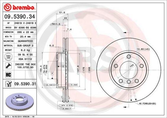 A.B.S. 09.5390.31 - Disque de frein cwaw.fr