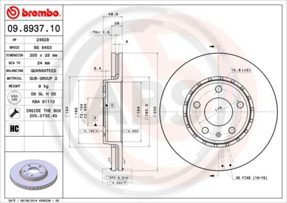 A.B.S. 09.8937.11 - Disque de frein cwaw.fr