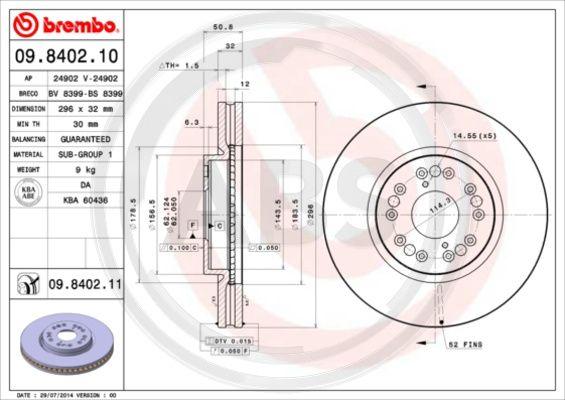 A.B.S. 09.8402.10 - Disque de frein cwaw.fr