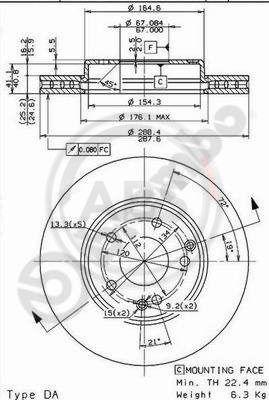 A.B.S. 09.8411.11 - Disque de frein cwaw.fr