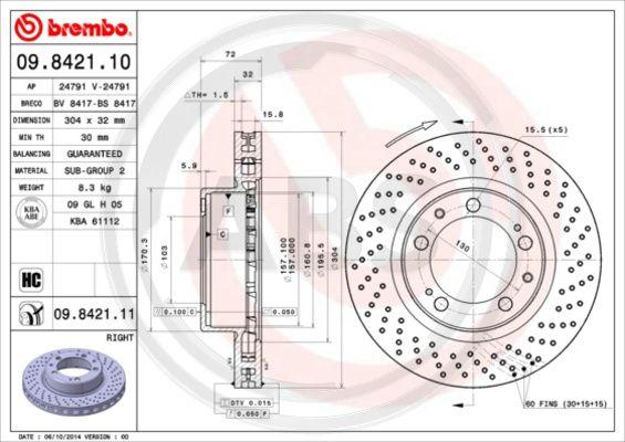 A.B.S. 09.8421.10 - Disque de frein cwaw.fr