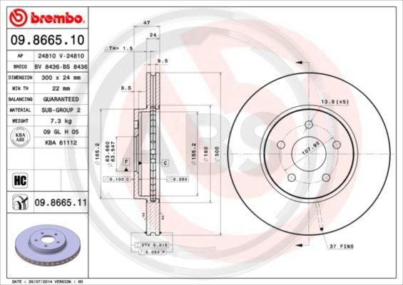 A.B.S. 09.8665.11 - Disque de frein cwaw.fr