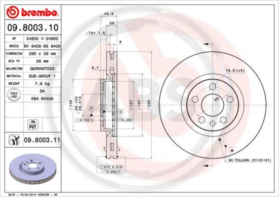 A.B.S. 09.8003.11 - Disque de frein cwaw.fr