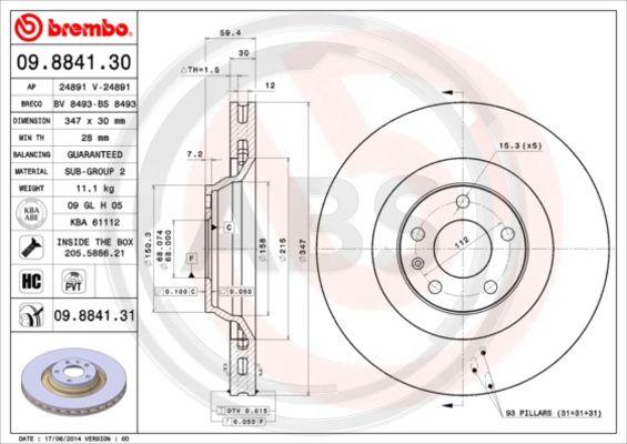 A.B.S. 09.8841.31 - Disque de frein cwaw.fr