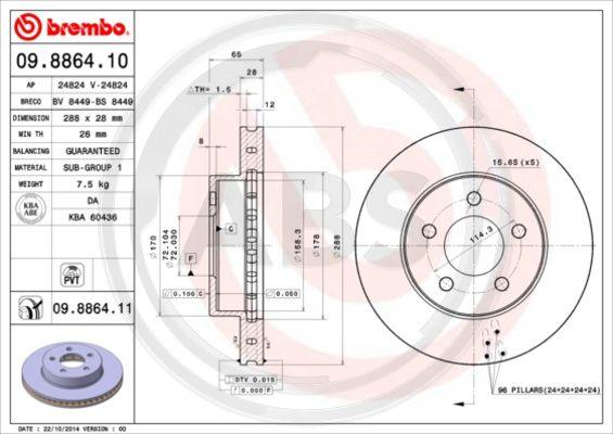 A.B.S. 09.8864.11 - Disque de frein cwaw.fr