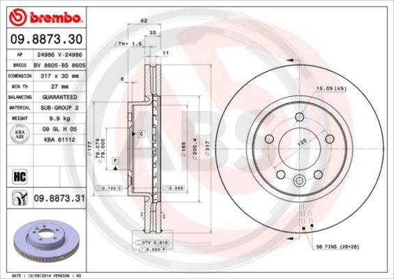 A.B.S. 09.8873.31 - Disque de frein cwaw.fr