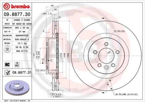 A.B.S. 09.8877.31 - Disque de frein cwaw.fr