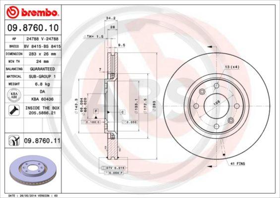 A.B.S. 09.8760.11 - Disque de frein cwaw.fr