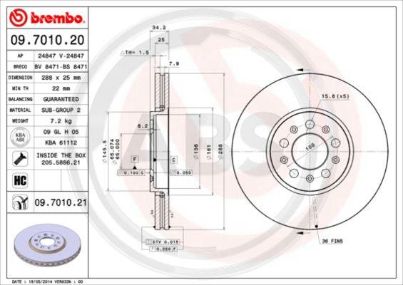 A.B.S. 09.7010.21 - Disque de frein cwaw.fr