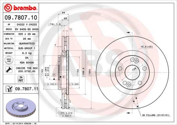 A.B.S. 09.7807.11 - Disque de frein cwaw.fr