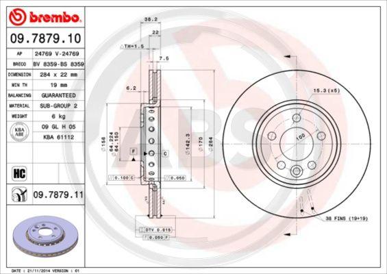 A.B.S. 09.7879.10 - Disque de frein cwaw.fr