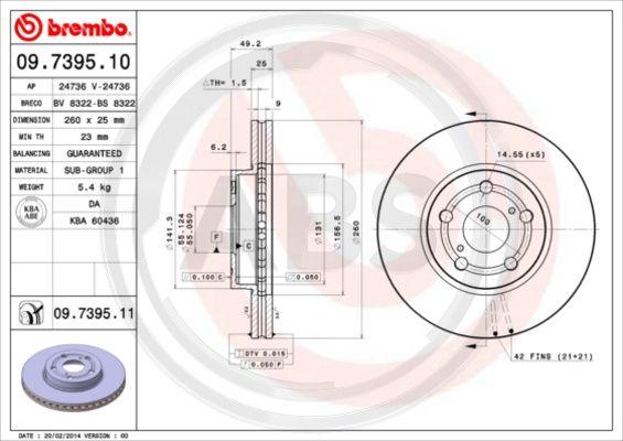 A.B.S. 09.7395.11 - Disque de frein cwaw.fr