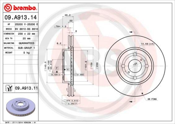 A.B.S. 09.A913.11 - Disque de frein cwaw.fr