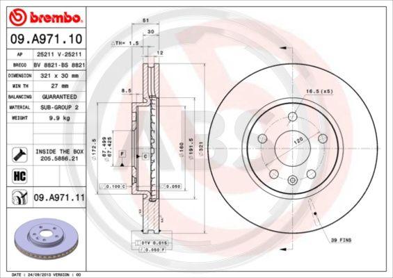 A.B.S. 09.A971.11 - Disque de frein cwaw.fr