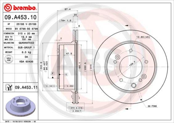 A.B.S. 09.A453.11 - Disque de frein cwaw.fr